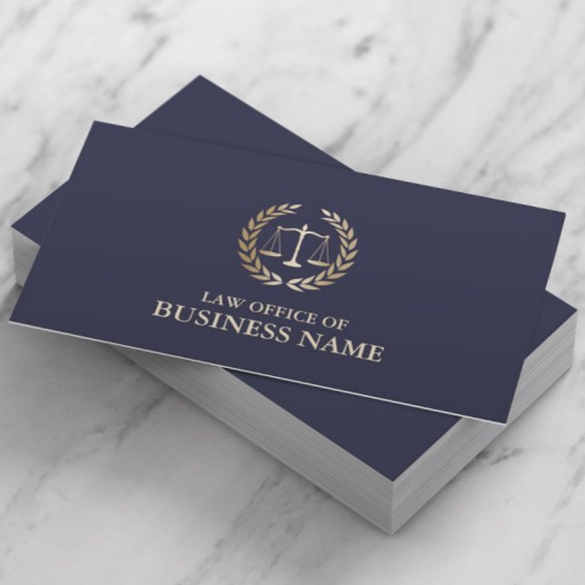 Attorney Lawyer Gold Scale of Justice Elegant Business Card (Creator Uploaded)