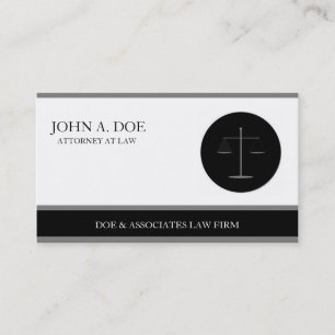 Attorney Lawyer Law Firm B/W Silver Stripes Business Card