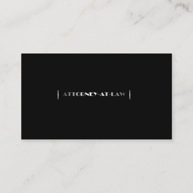 Attorney/Lawyer/Law Firm Black Business Card (Front)