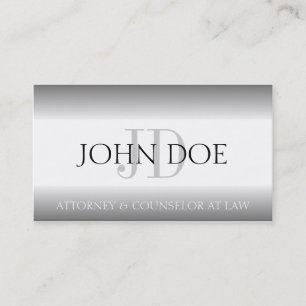 Attorney Lawyer Law Firm Monogram Silver Fade Business Card