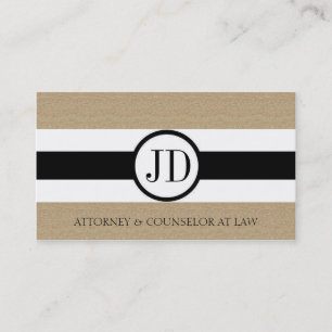 Attorney Lawyer Law Firm Ribbon Round Tan Marble Business Card