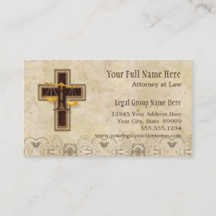 Attorney Lawyer Legal Practice Christian Symbol Business Card