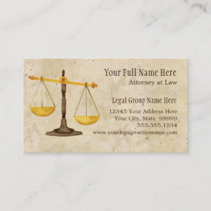 Attorney Lawyer Legal Practice Judge Symbol Business Card