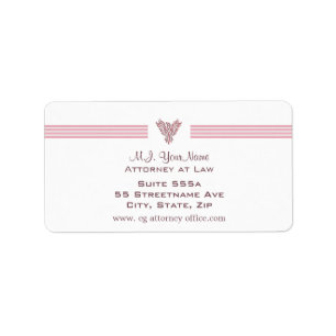 Attorney / Lawyer luxury stripes and pink phoenix Label