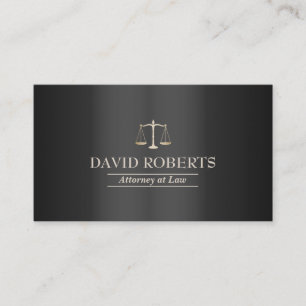 Attorney Lawyer Modern Elegant Dark Metal Business Card