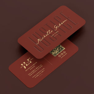Attorney Lawyer Notary Dark Terracotta Modern Business Card
