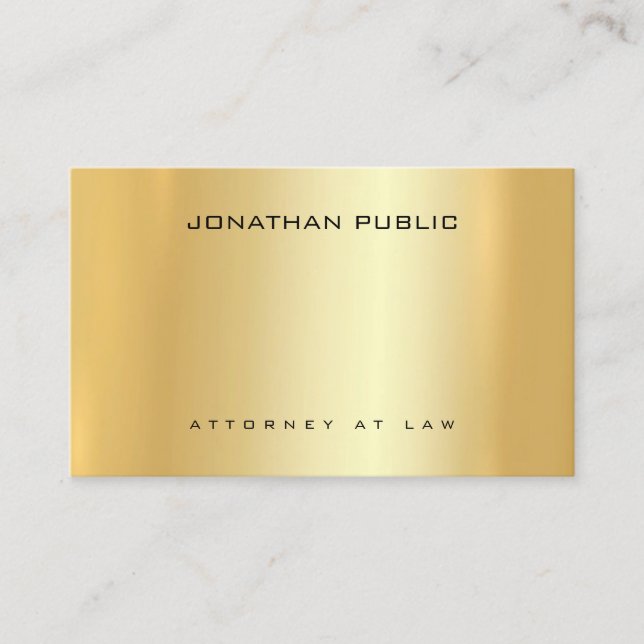 Attorney Lawyer Professional Gold Template Law Business Card (Front)