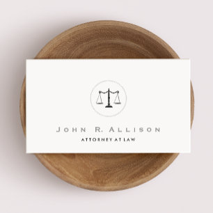 Attorney Lawyer Simple and Elegant Justice Scale  Business Card