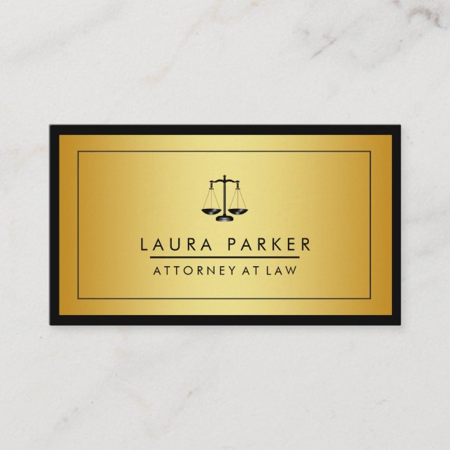 Attorney Legal Lawyer Black Scale Professional Business Card (Front)