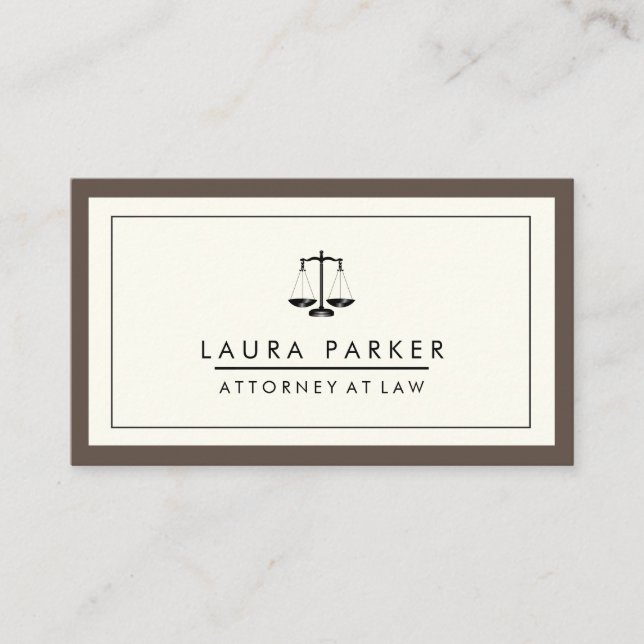 Attorney Legal Lawyer Black Scale Professional Business Card (Front)