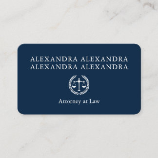 Attorney Navy Blue Lawy Business Card