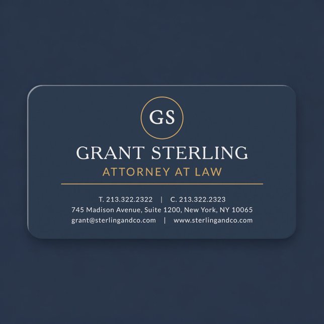 Attorney Navy Blue Professional Business Card (Creator Uploaded)