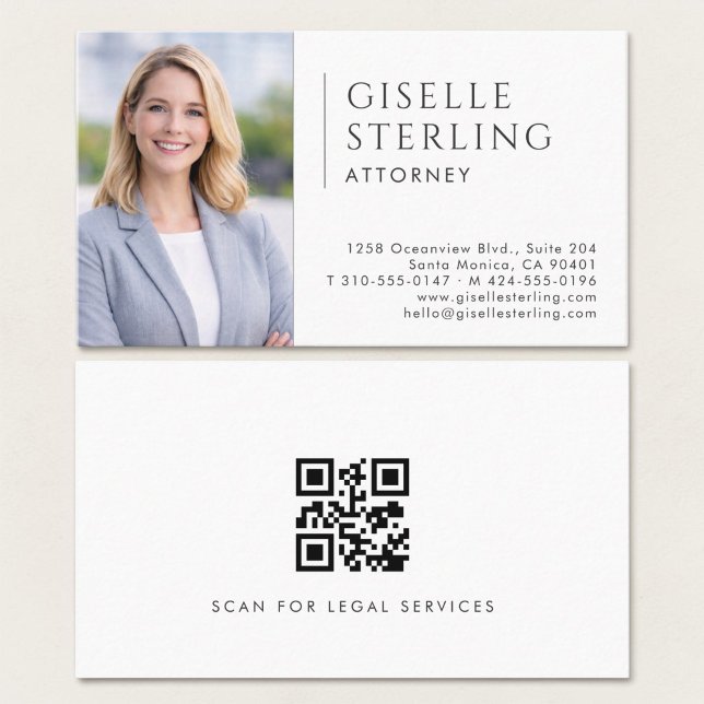 Attorney Photo QR Code Business Card (Creator Uploaded)