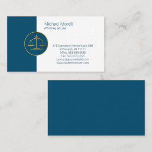 Attorney Professional Blue   White Business Card