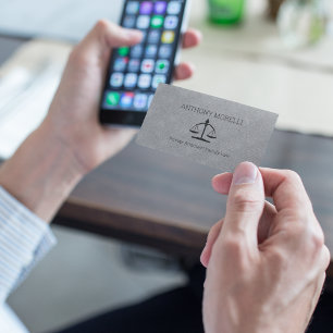 Attorney Professional Grey Black Business Card