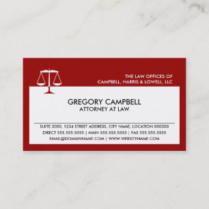 Attorney Red Business Cards