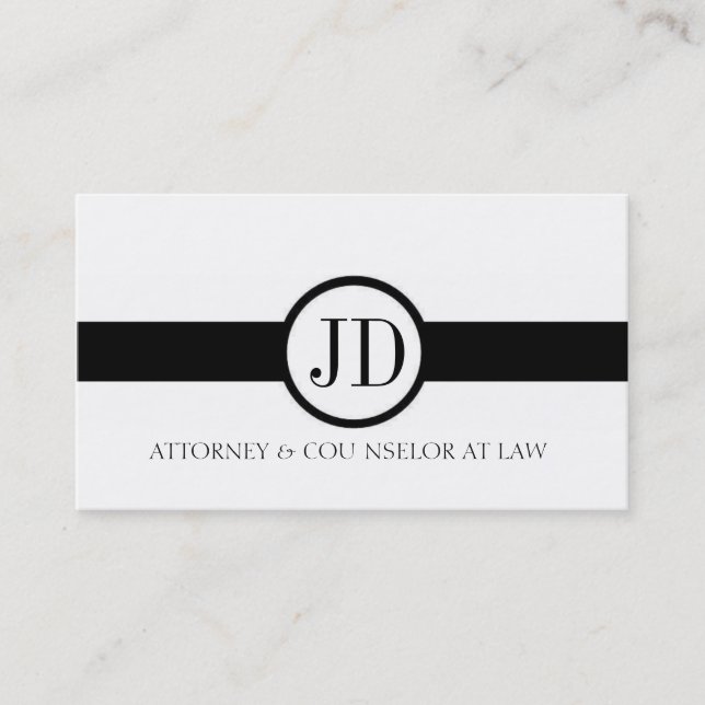 Attorney Ribbon Round Business Card (Front)