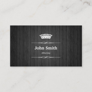 Attorney Royal Black Wood Grain Business Card