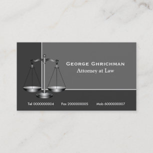 Attorney scale of justice business card
