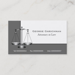 Attorney scale of justice business card
