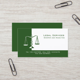 Attorney Scales of Justice Business Card