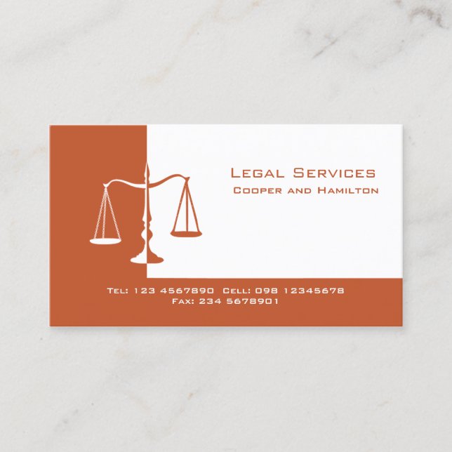 Attorney Scales of Justice Business Card (Front)