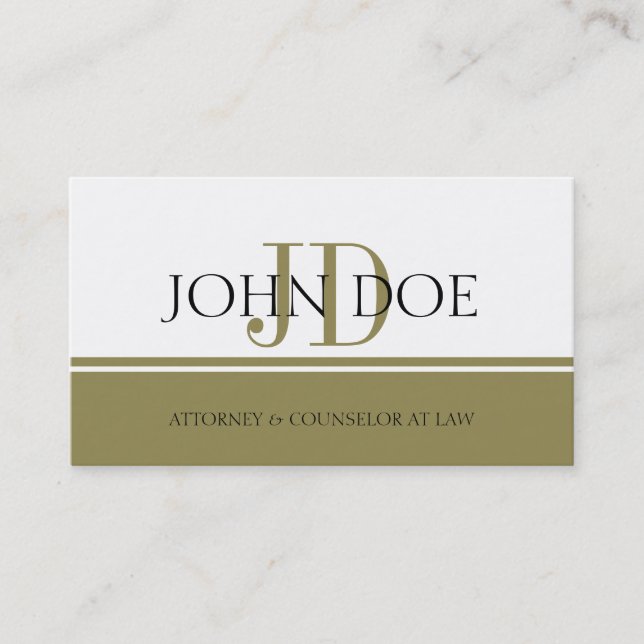 Attorney Stripes/Monogram Business Card (Front)