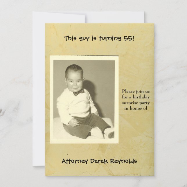Attorney Surprise Birthday Party Invitation (Front)