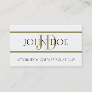 Attorney W/W Gold Stripes - Available Letterhead - Business Card