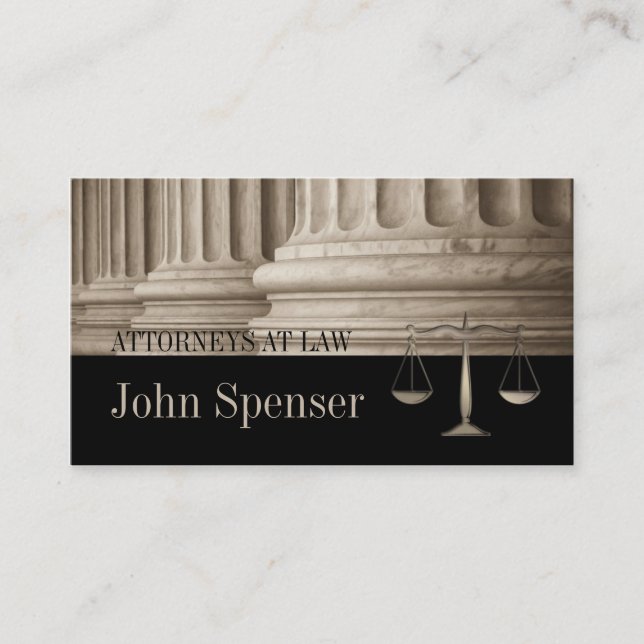 Attorneys At Law Corinthian Column Business Card (Front)