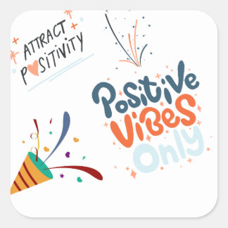 attract positivity square sticker