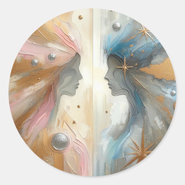 Attraction Abstract Impressionism Art Sticker (Front)