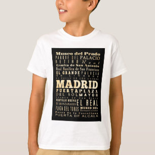 Attractions and Famous Places of Madrid, Spain T-Shirt