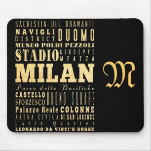 Attractions and Famous Places of Milan, Italy Mouse Pad