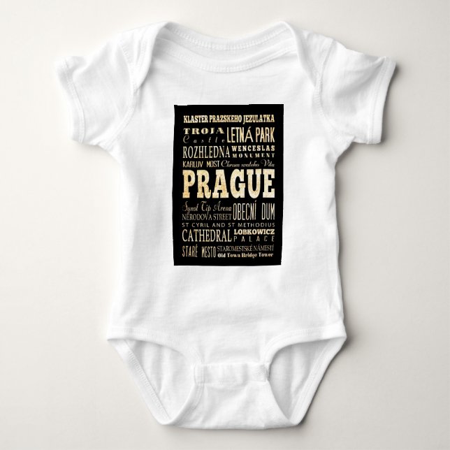 Attractions and Famous Places of Prague Baby Bodysuit (Front)