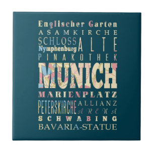 Attractions & Famous Places of Munich,Germany. Tile