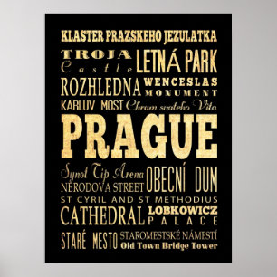 Attractions & Famous Places of Prague, Stredocesky Poster