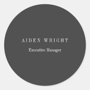 Attractive Black Classical Minimalist Classic Round Sticker