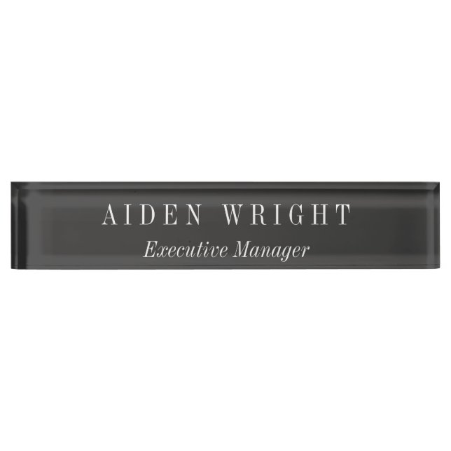 Attractive Black Classical Minimalist Nameplate (Front)