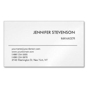 Attractive Black White Modern Minimalist Plain Magnetic Business Card