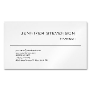 Attractive Black White Modern Minimalist Plain Magnetic Business Card
