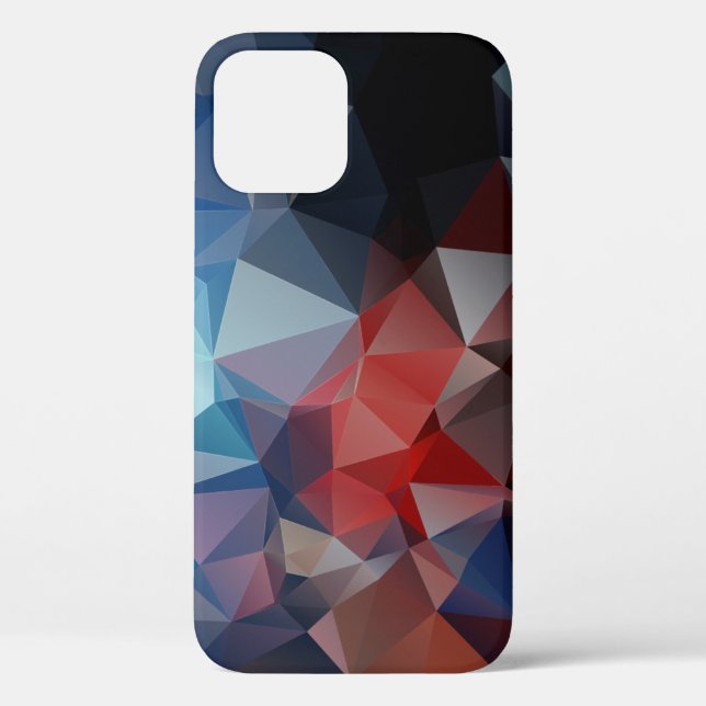 Attractive Blue Red Abstract Pyramid Pattern Case- Case-Mate iPhone Case (Back)