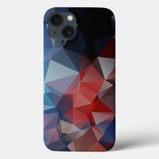 Attractive Blue Red Abstract Pyramid Pattern Case- iPhone 13 Case