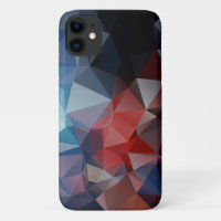 Attractive Blue Red Abstract Pyramid Pattern