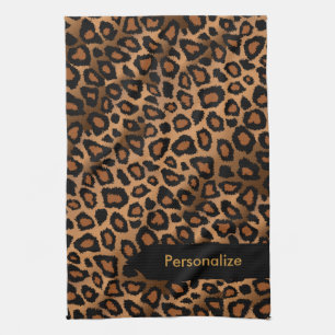 Attractive Brown Leopard Animal Print Tea Towel