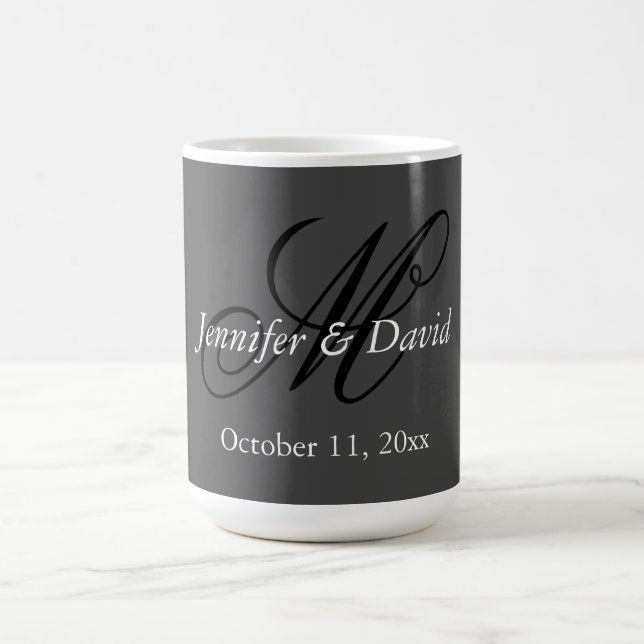 Attractive Calligraphy Monogram Wedding  Coffee Mug (Center)