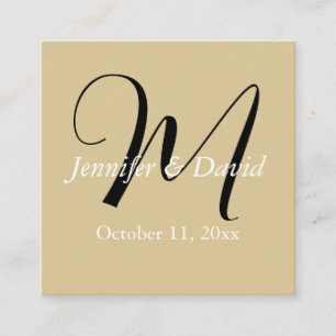 Attractive Calligraphy Monogram Wedding  Enclosure Card