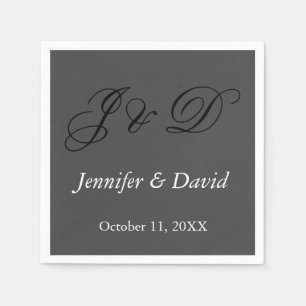 Attractive Calligraphy Script Monogram Wedding Napkin