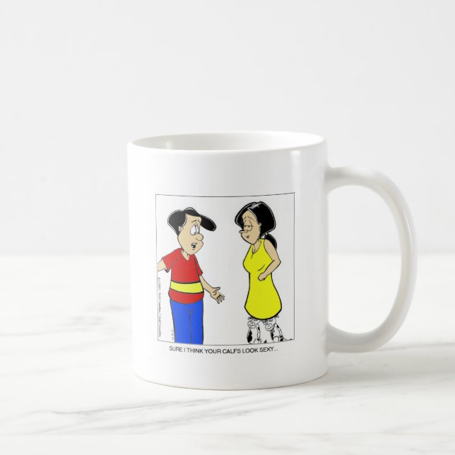Attractive Calves? Funny Cartoon Tees & Gifts Coffee Mug (Right)