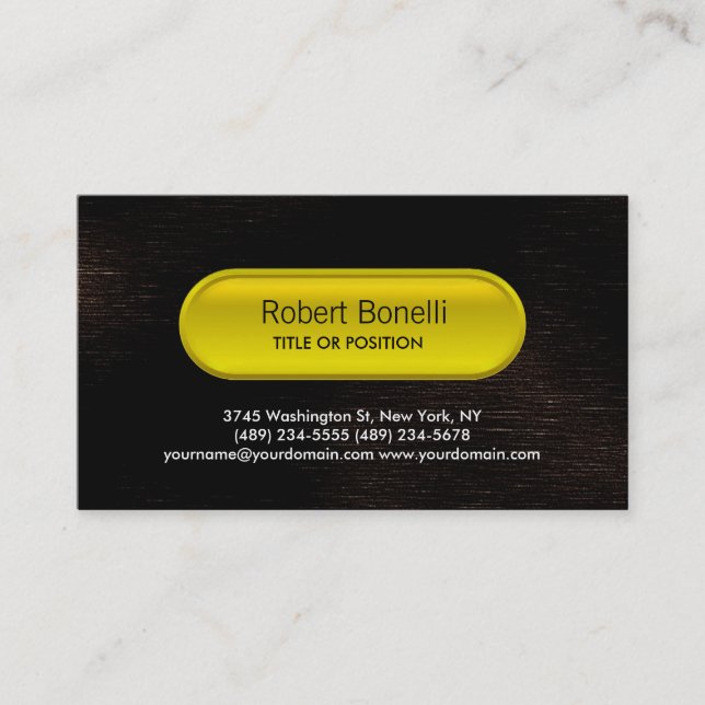Attractive Charm Brown Yellow Button Business Card (Front)
